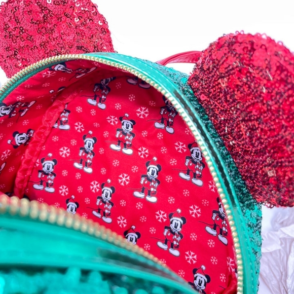 Holiday Exc-Loungefly'Tis the Season' Red& Green Sequin Mini BP, STARBUCKS combo - Picture 8 of 9
